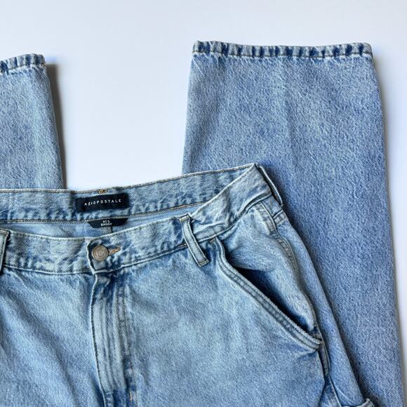 Aeropostale Light Wash Denim Straight Leg 90's Baggy Jeans Women's 14 Reg - Picture 10 of 15